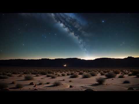 Free Stock Videos - AI animation - Meteor shower, desert night