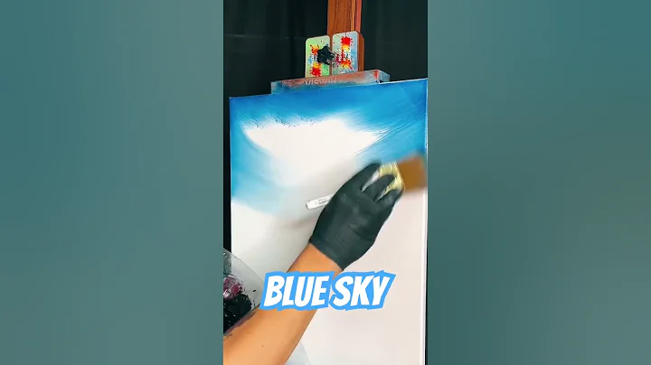 #HowToPaint a #BlueSky by #PaintWithJosh #ShortsArt #shortsviral #artteacher #bobross #artshorts