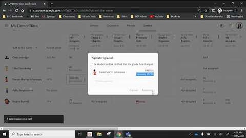 Google Classroom Gradebook