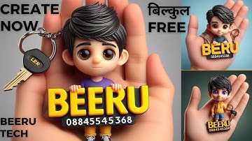 How to create 3D AI Key chain boy+girl Images | Ai Photo Editing Bing | bing image creator tutorial