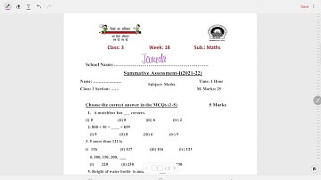 SCERT Class 3 SA 1 Maths Solution (28/9/21)