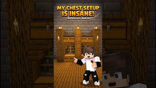 Insane Minecraft chest set-up!🤯how to make storage room 📦🔥 #shorts #storageroom