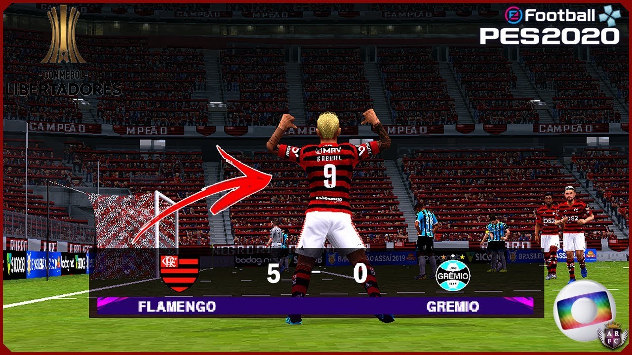 FLAMENGO 5 x 0 GRÊMIO | SEMIFINAL DA LIBERTADORES 2019 RECRIADA NO PES 2020 PPSSPP