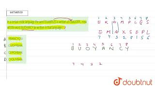 In a certain code language the word EXAMPLES is written as EMAXSEPL. How will the word BUOYANCY ...