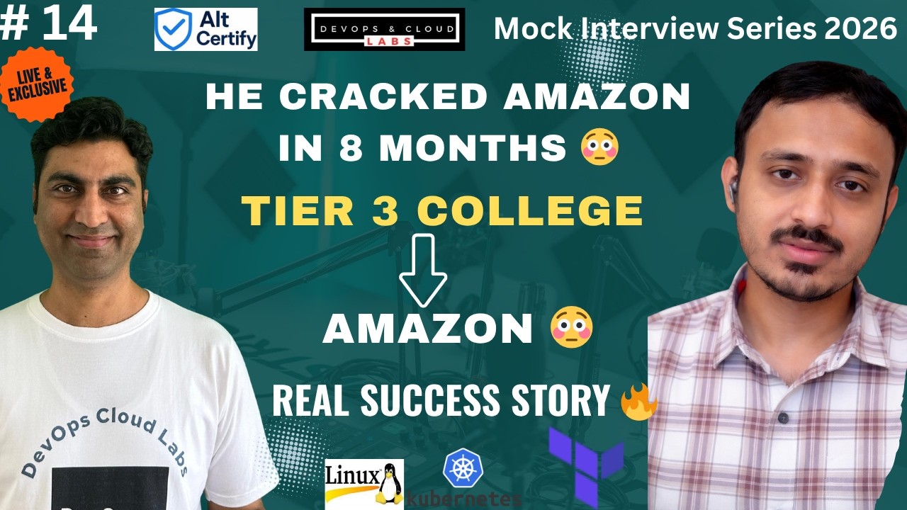 Tier 3 College to Amazon 😳 0–1 YOE DevOps Journey | Real Story + Interview Experience #devops #aws