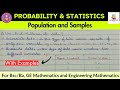 Lec- 1 | Population and Samples | Probability and Statistics #statistics