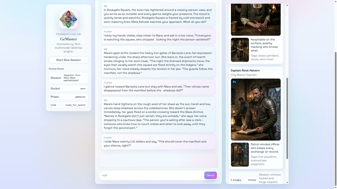 GeMaster:  A Live AI Game Master Built with Gemini and Google Cloud