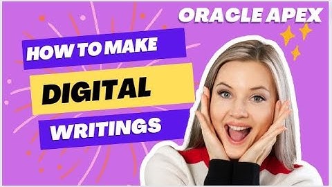 Digital Writings (Plain & PDF) in Oracle APEX #oracle #oracleapex #apex
