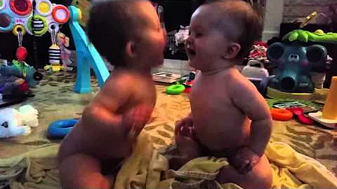 Belly laughing twins