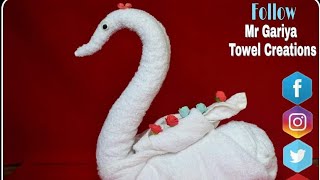 How To Make Swan Towel Art Folding | Swan Towel Art | towel origami animals| #mrgariya