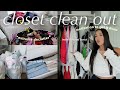HUGE CLOSET CLEAN OUT⛅️ extreme declutter motivation, how to fold, organize clothes *satisfying*