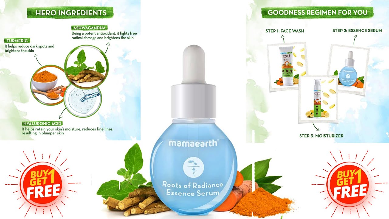 mamaearthproduct Roots of Radiance Essence Serum for Radiant Skin