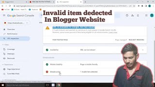 Invalid item dedected issue solve Blogger Website ll Google search console in index time ll #blogger