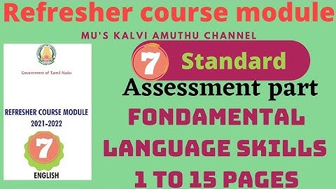 Refresher Course Module ll 7th standard ll ENGLISH ll Fundamental Language Skills ll#7thenglish