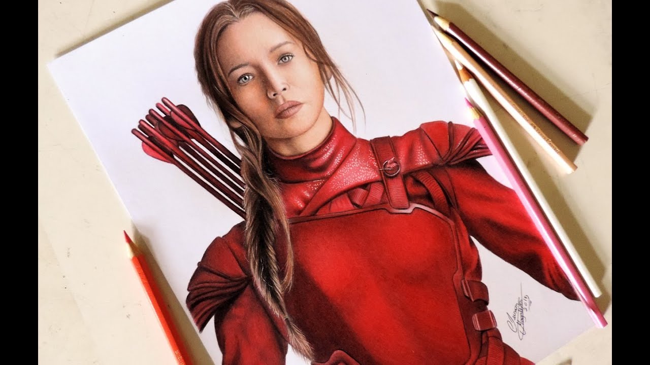 Speed Drawing Jennifer Lawrence Jogos Vorazes (Hunger Games) 