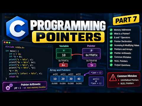 C Programming Pointers | Addresses, Dereferencing, Arrays | Part 7 | @CodeCampus-11
