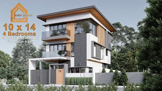 Modern House Design 2023 | 4 Bedrooms | 10x14 Meters 3 Storey