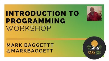Introduction to Programming Workshop - SANS Cyber Camp