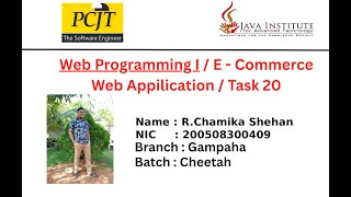 Web Programming I / E - Commerce Web Application / Task 20 Profile
