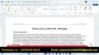Exp22 Excel Ch06 HOE Mortgage | Exp22 Excel Ch06 HOE Mortgage