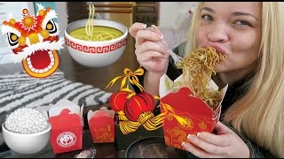 STUFFING MY FACE W/ CHINESE LO MEIN NOODLES!!!! // CHINESE NEW YEAR EATING SHOW (MUKBANG)