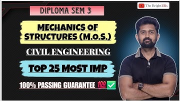 MECHANICS OF STRUCTURE TOP 25 MOST IMP | DIPLOMA SEM 3 CIVIL ENGINEERING | GTU SEM 3 M.O.S. IMP |