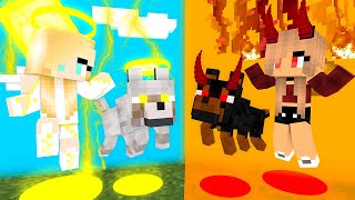 Monster School : Angel DOG vs Devil DOG and Baby Girl`s - Minecraft Animation