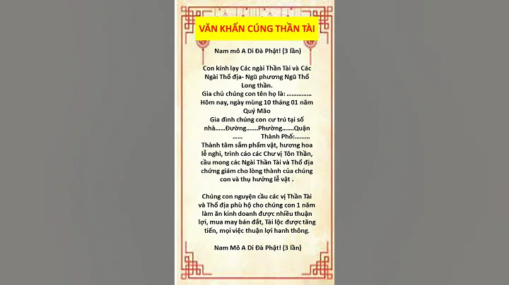 VĂN KHẤN CÚNG VÍA THẦN TÀI #phongthuy #vankhan #thantaithodia #viathantai #hoangdung #shorts