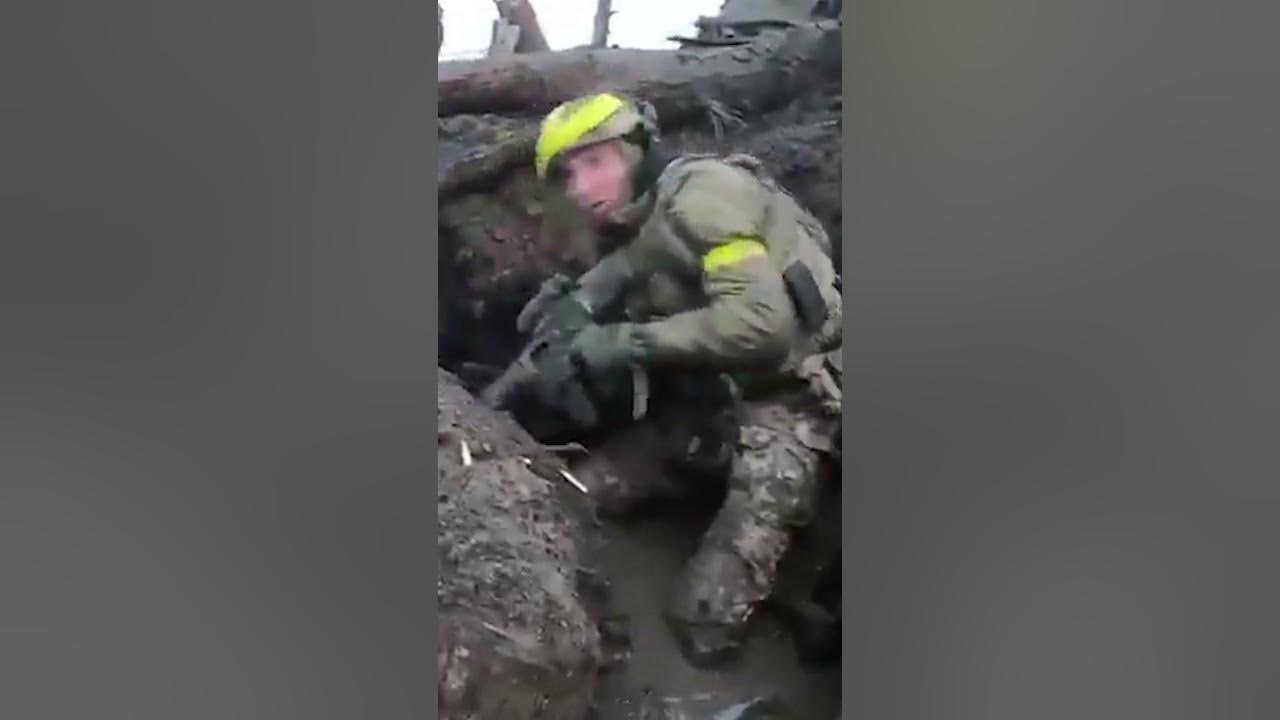 Intense first-person footage of Ukrainian troops in trench battle near Kupyansk