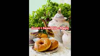 “Drizzling Sweet Condensed Milk on Donuts – A Tasty Treat!” #shorts #shortvideo #cooking
