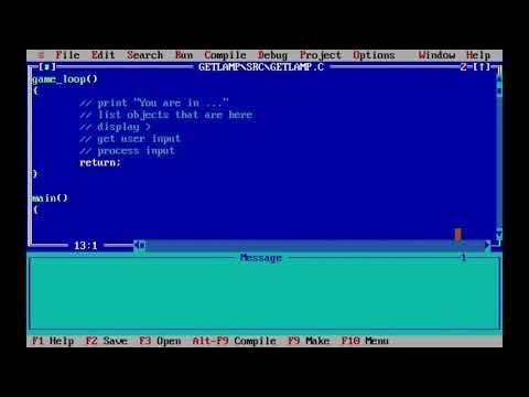 Programming a text adventure in DOS with Borland Turbo C - Part 2: the ...