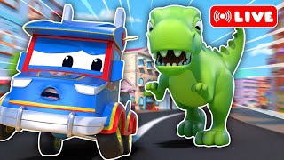 LIVE! Super Truck VS Dinosaur  Who Will Win ? Cars & Trucks Rescue Carton for Kids