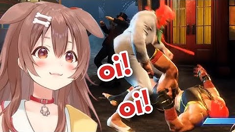 Korone Making Funny Noises While Playing Street Fighter 6