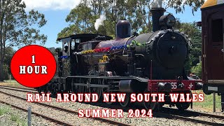 Rail Around New South Wales 2024 - Summer
In this edition, we see the Powerhouse Museums 3265 along with Red Rattler F1 on what would be their last time travelling on the T3 Bankstown line in September as the line is to be converted for the Metro that runs from Tallawong in the north-west of the Greater Sydney Area to, as of 2024, to Sydenham in Sydneys Inner-West. Later in the month, we were reunited with R766 as it takes the Moss Vale Picnic Train to Moss Vale in the Southern Highlands we also see it again running on the same line to Goulburn and Moss Vale in October.
We also trekked to Melbourne, Victoria to see two broad gauge R class locomotives R711 and R761 from SteamRail Victoria as they take booked passengers to Bairnsdale in regional Victoria and during November to December, we return to NSW to see 3265 pulling the last two main line trains for the year as well as pulling shuttle trains from Thirlmere to Buxton at the NSW Rail Museum during their annual Santa Steam Train event.
We like to give thanks to all the rail heritage organisations for a successful 2024 season and we will return to cover the 2025 NSW steam season.
Enjoy!
TIMESTAMPS:
00:00 : Intro
00:20 : 3265 + Red Rattler F1 Farewell T3 Bankstown Line - Saturday, September 15th
09:07 : R766 Moss Vale Picnic Train - Saturday, September 22nd
22:03 : R711 + R761 The Gippslander - Sunday, October 16th
32:21 : R766 The Goulburn Steampunk Picnic Train - Saturday, October 19th
48:08 : R766 Moss Vale Picnic Train - Saturday, October 26th
1:05:30 : 3265 Steam to the Surf - Saturday, November 9th
1:09:32 : 3265 NSW Rail Museum Express - Sunday, November 10th
1:13:00 : 3265 Santa Steam Train - Sunday, December 8th
1:29:10 : Merry Christmas from RANSW Rail Around New South Wales 2024 - Summer