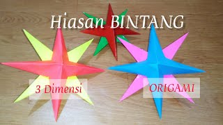 Cara Membuat Hiasan Bintang 3D dari kertas Origami Uk.16x16 Cara Membuat Hiasan Bintang 3D dari kertas Origami Uk.16x16