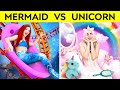 We BUILT a BUNK Bed || UNICORN VS MERMAID! Expensive VS Cheap Room Makeover by 123GO! CHALLENGE