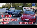 0-200 на 4 разных Tesla Model 3 Dual Motor. STOCK, ACCELERATION BOOST, PERFORMANCE:Трек Мод и Дрифт.