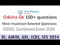 150 odisha gk questions for ri amin ari sfs icds exam  indepth knowledge  crack exam easily