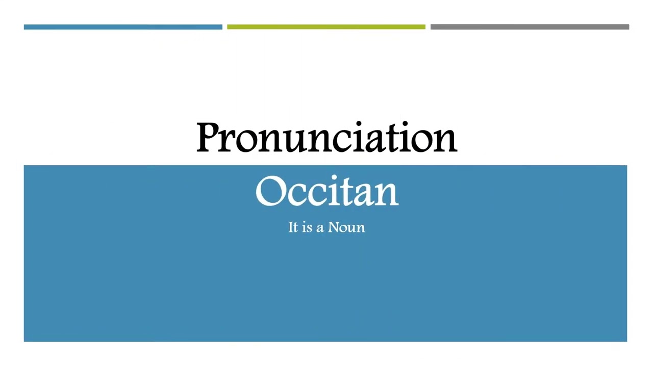 “Occitan” Word Pronunciation