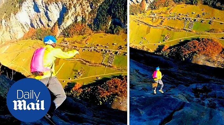 Harry Potter base jumpers leap from cliff with bro...