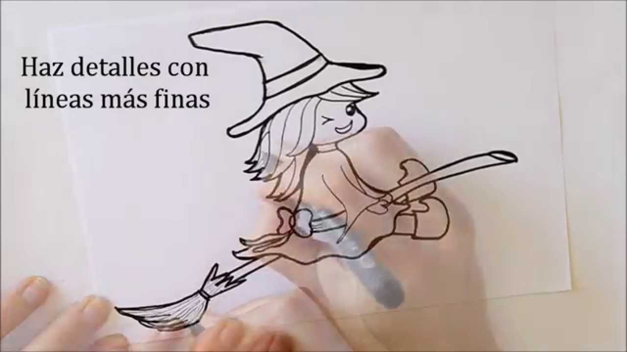 Gladys darse cuenta Mansión Cómo dibujar una Bruja volando en Escoba Dibuja Conmigo Dibujos de  Halloween - YouTube
