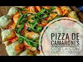 Pizza de camarones con bites de queso crema