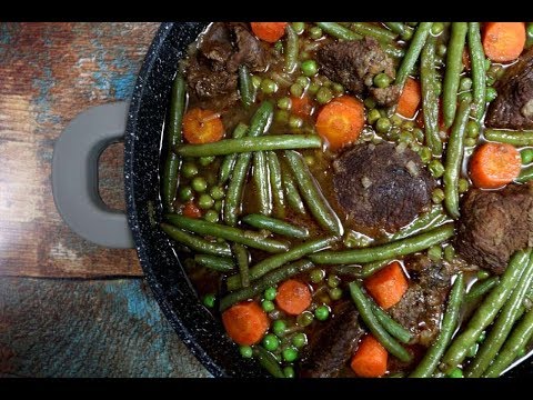 בשר שעועית ירוקה אפונה וגזר / Green bean meat peas and carrots - YouTube