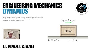 The 50-kg crate is projected along the floor with an initial speed of 6 m/s at x = 0.