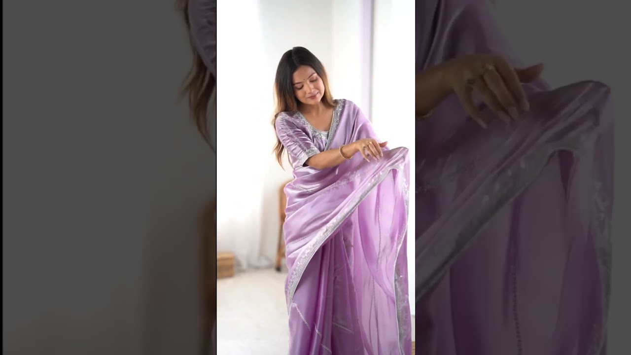 Lavender Pink Heavy Silk Saree