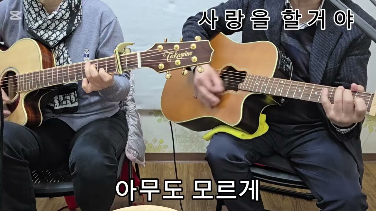 사랑을 할거야  녹색지대 cover   통기타 산들바람    #혼성듀엣