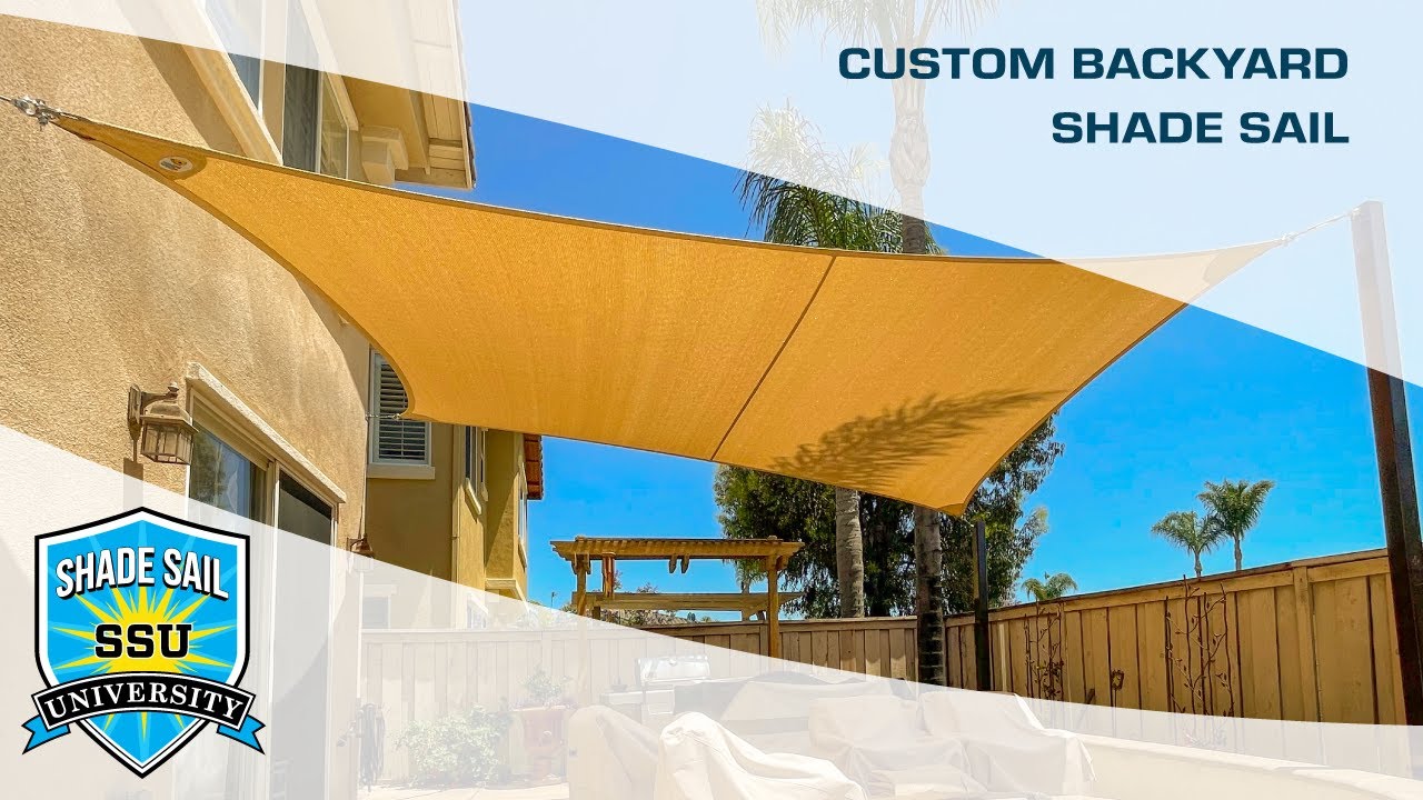 Custom Shade Sail in backyard