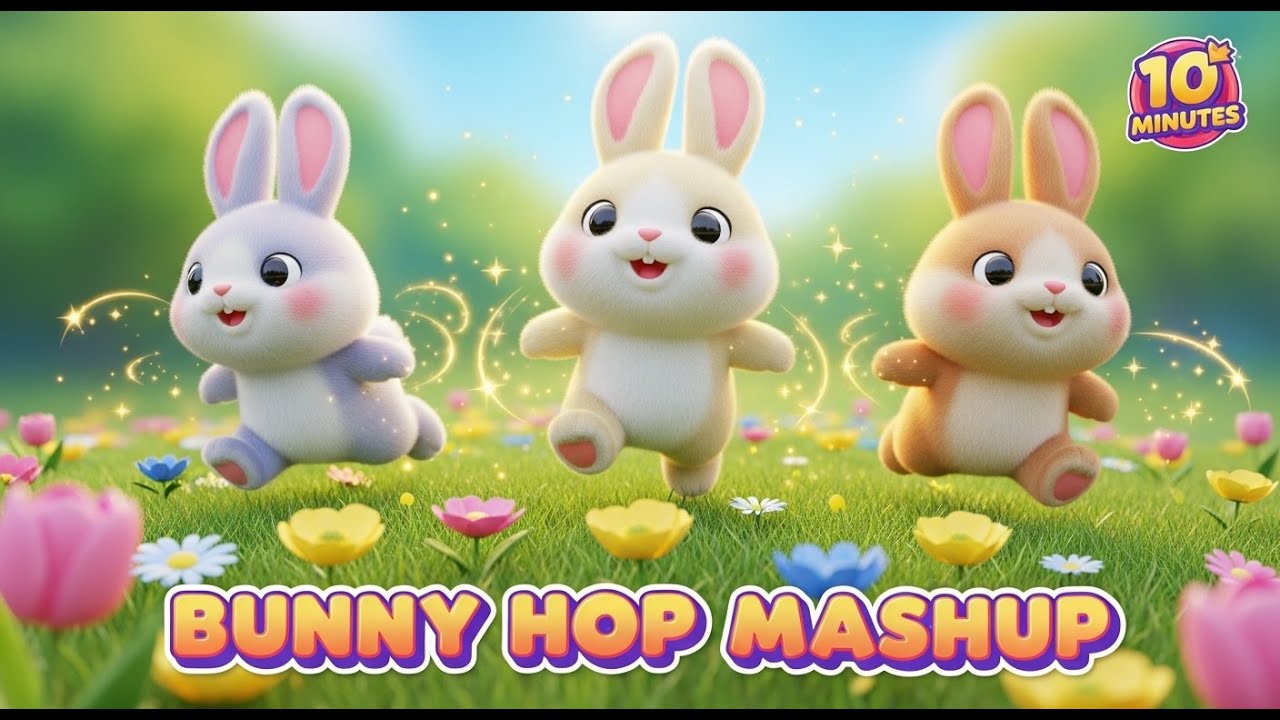 Bunny Hop Song Mashup | 10 Minutes of Hoppy Fun for Kids | Buzzy Tune’s ...