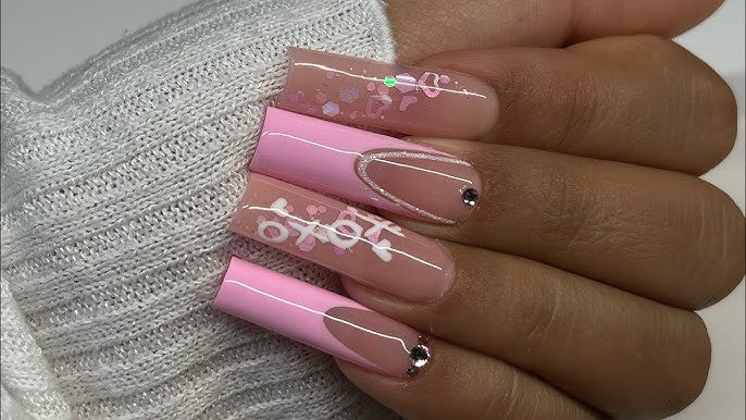 Airbrush  Nails design with rhinestones, Airbrush nail art