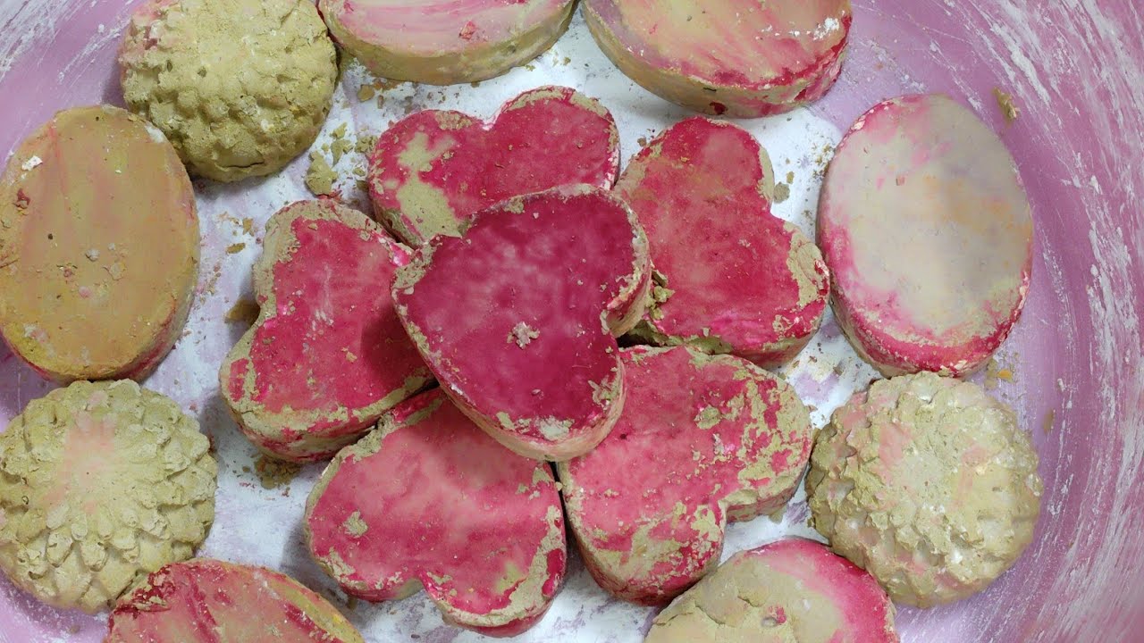Pink dusty crush|Plz 🙏Like#asmr #mudcrush #satisfying 